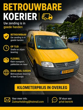 Fuvarozó Kis furgon Volkswagen Caddy -ban/-ben Sliedrecht Hollandia